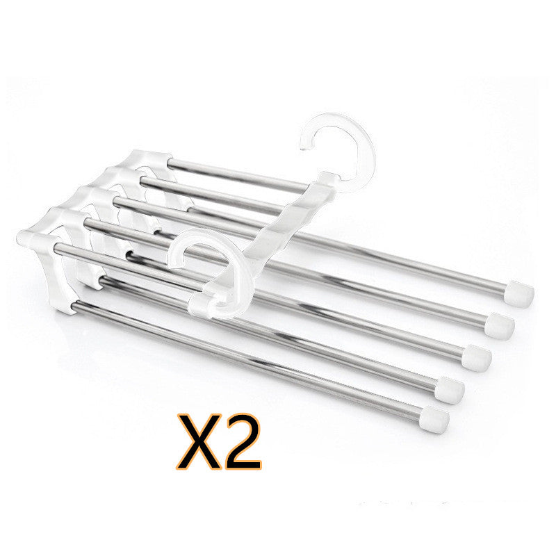 5 em 1 Wardrobe Hanger Multi-funcional Cabides Calças Magia Armário de Roupas de Aço Inoxidável Rack de Cabides Para Roupas