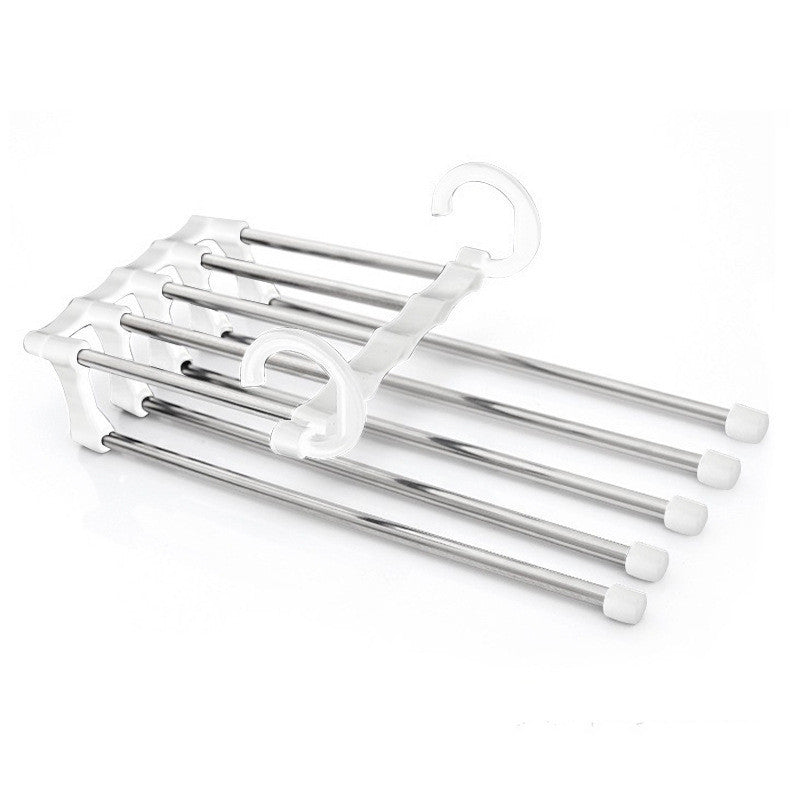 5 em 1 Wardrobe Hanger Multi-funcional Cabides Calças Magia Armário de Roupas de Aço Inoxidável Rack de Cabides Para Roupas