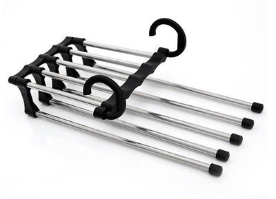 5 em 1 Wardrobe Hanger Multi-funcional Cabides Calças Magia Armário de Roupas de Aço Inoxidável Rack de Cabides Para Roupas