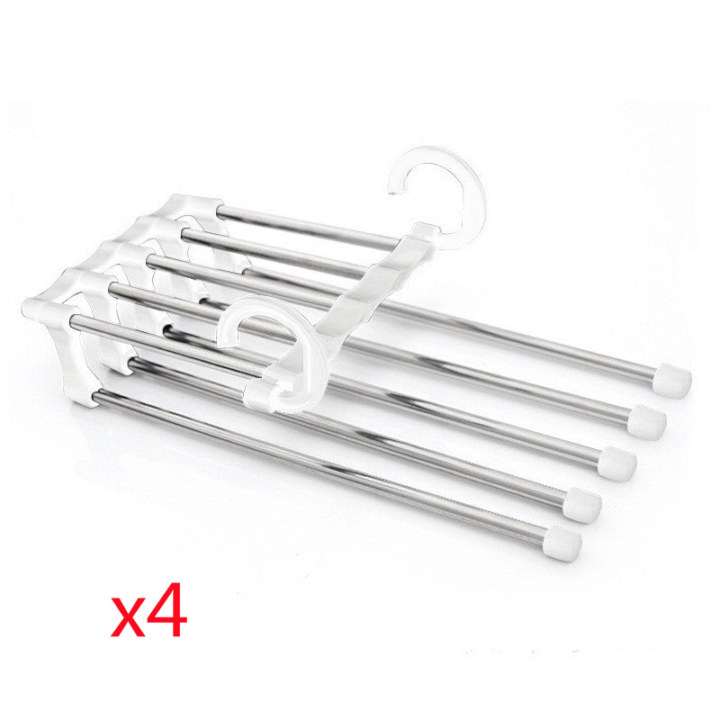 5 em 1 Wardrobe Hanger Multi-funcional Cabides Calças Magia Armário de Roupas de Aço Inoxidável Rack de Cabides Para Roupas