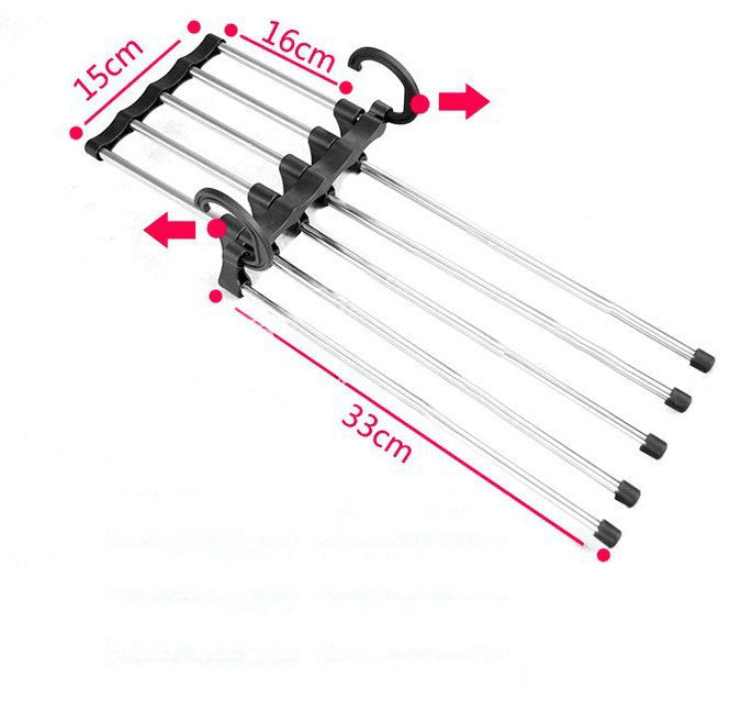 5 em 1 Wardrobe Hanger Multi-funcional Cabides Calças Magia Armário de Roupas de Aço Inoxidável Rack de Cabides Para Roupas