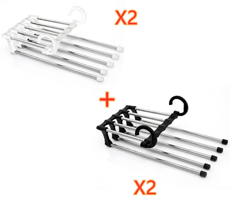 5 em 1 Wardrobe Hanger Multi-funcional Cabides Calças Magia Armário de Roupas de Aço Inoxidável Rack de Cabides Para Roupas